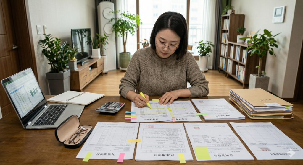 배우자 재산 입증을 위한 통장 거래 내역및 자금출처 소명자료 확인