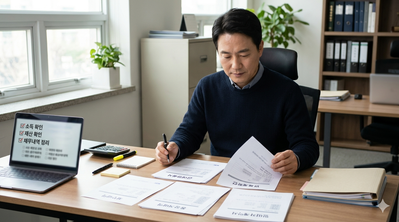 개인회생 신청 전 소득 재산 채무내역 확인 방법